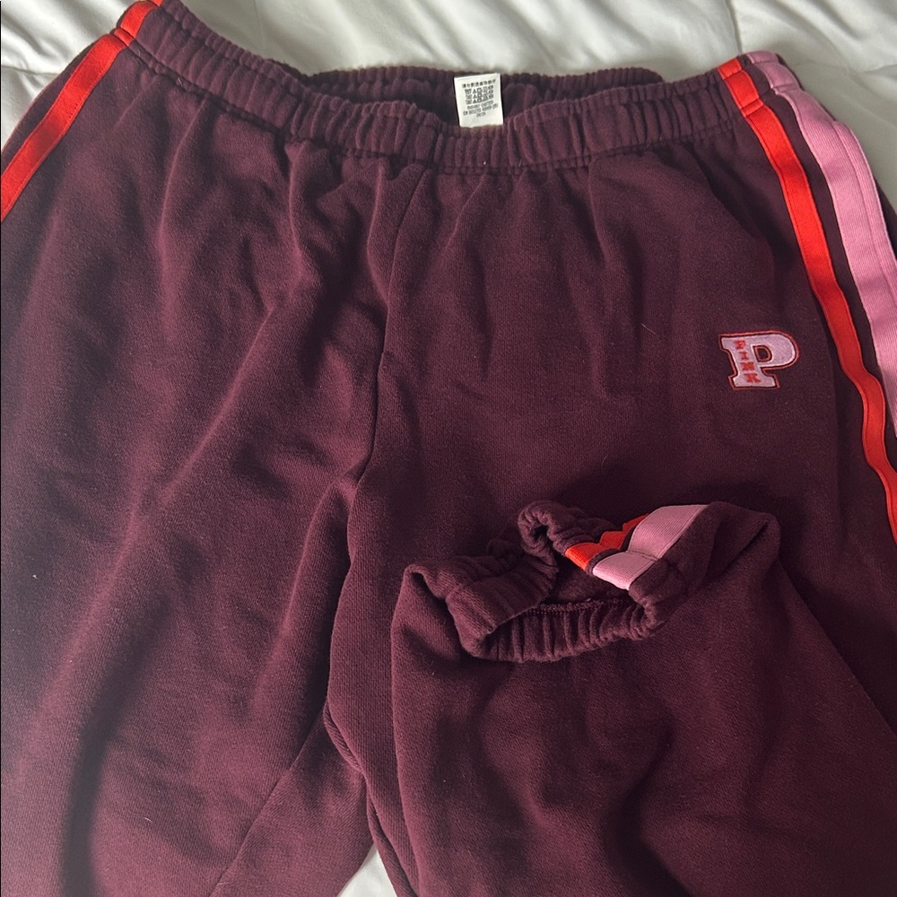 Women’s victory secret Sweatpants with Pink and Red Stripes